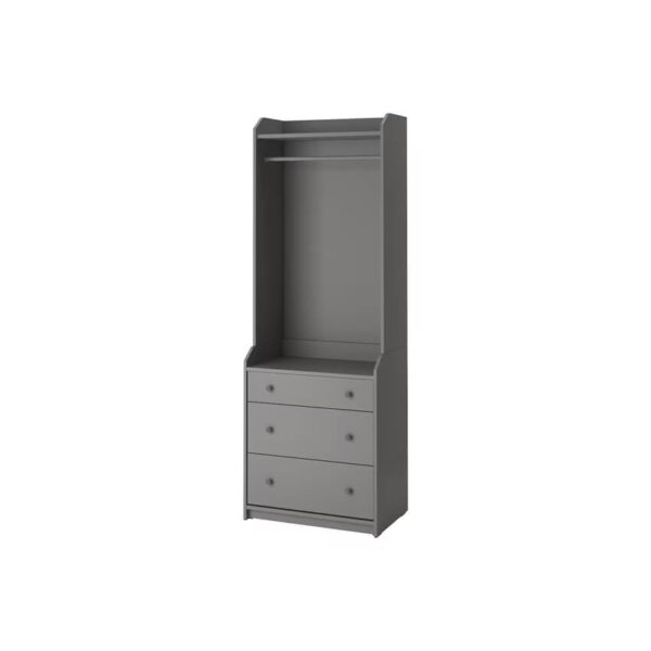 Hauga Open wardrobe with 3 drawers